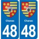 48 Mende blason autocollant plaque stickers ville