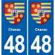 48 Mende blason autocollant plaque stickers ville