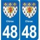 48 Mende blason autocollant plaque stickers ville