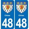 48 Mende blason autocollant plaque stickers ville