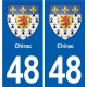 48 Mende blason autocollant plaque stickers ville