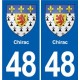 48 Mende blason autocollant plaque stickers ville