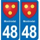 48 Mende blason autocollant plaque stickers ville