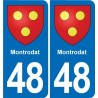 48 Mende blason autocollant plaque stickers ville