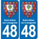 48 Mende blason autocollant plaque stickers ville