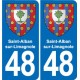 48 Mende blason autocollant plaque stickers ville