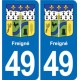 49 Brézé blason autocollant plaque stickers ville