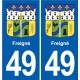 49 Brézé blason autocollant plaque stickers ville