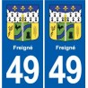 49 Freigné escudo de armas de la etiqueta engomada de la placa de pegatinas de la ciudad