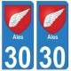 30 Ales ville autocollant plaque