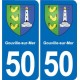 50 Canisy blason autocollant plaque stickers ville