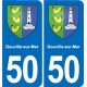 50 Canisy blason autocollant plaque stickers ville