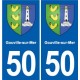 50 Canisy blason autocollant plaque stickers ville