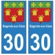30 Bagnols-sur-Cèze ville autocollant plaque