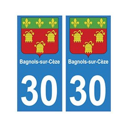 30 Bagnols-sur-Cèze ville autocollant plaque