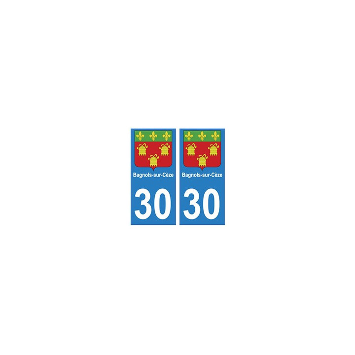 30 Bagnols-sur-Cèze ville autocollant plaque