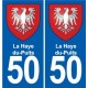 50 Canisy blason autocollant plaque stickers ville