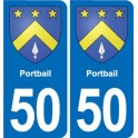 50 Canisy blason autocollant plaque stickers ville