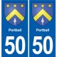 50 Canisy blason autocollant plaque stickers ville