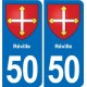50 Canisy blason autocollant plaque stickers ville