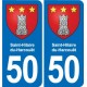 50 Canisy blason autocollant plaque stickers ville