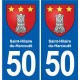 50 Canisy blason autocollant plaque stickers ville