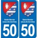 50 Canisy blason autocollant plaque stickers ville