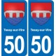 50 Canisy blason autocollant plaque stickers ville