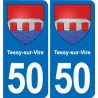 50 Canisy blason autocollant plaque stickers ville