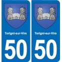 50 Canisy blason autocollant plaque stickers ville