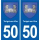 50 Canisy blason autocollant plaque stickers ville