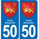 50 Canisy blason autocollant plaque stickers ville