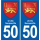 50 Canisy blason autocollant plaque stickers ville