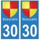 30 Beaucaire ville autocollant plaque