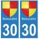 30 Beaucaire ville autocollant plaque