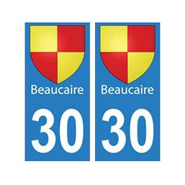 30 Beaucaire ville autocollant plaque