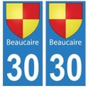 30 Beaucaire ville autocollant plaque