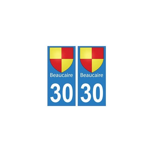 30 Beaucaire ville autocollant plaque