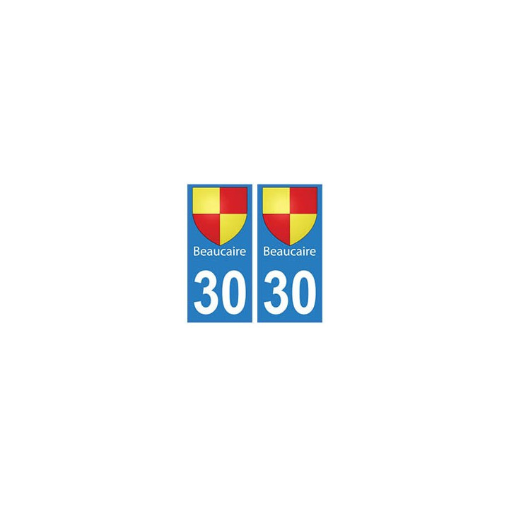 30 Beaucaire ville autocollant plaque