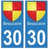 30 Beaucaire ville autocollant plaque