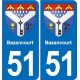 51 Fagnières blason autocollant plaque stickers ville