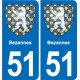 51 Fagnières blason autocollant plaque stickers ville