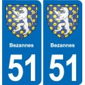 51 Fagnières blason autocollant plaque stickers ville