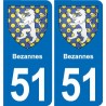 51 Fagnières blason autocollant plaque stickers ville