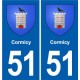 51 Fagnières blason autocollant plaque stickers ville