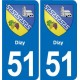 51 Fagnières blason autocollant plaque stickers ville