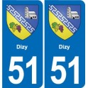 51 Fagnières blason autocollant plaque stickers ville