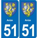 51 Fagnières blason autocollant plaque stickers ville