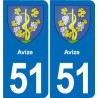 51 Fagnières blason autocollant plaque stickers ville