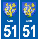 51 Fagnières blason autocollant plaque stickers ville